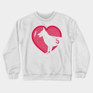 Minimalistic Red Heart I Love German Shepherds simple White Background Crewneck Sweatshirt